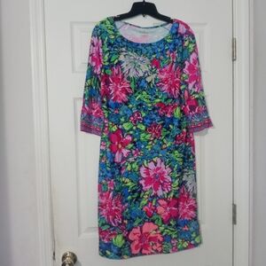 Lilly Pulitzer UPF 50+ ChillyLilly Braedyn Dress In Festive Fantasy Size Large